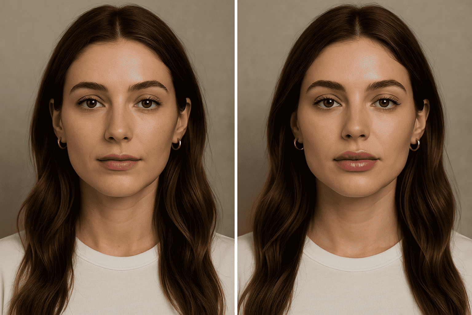 showing before after lip flip botox injection