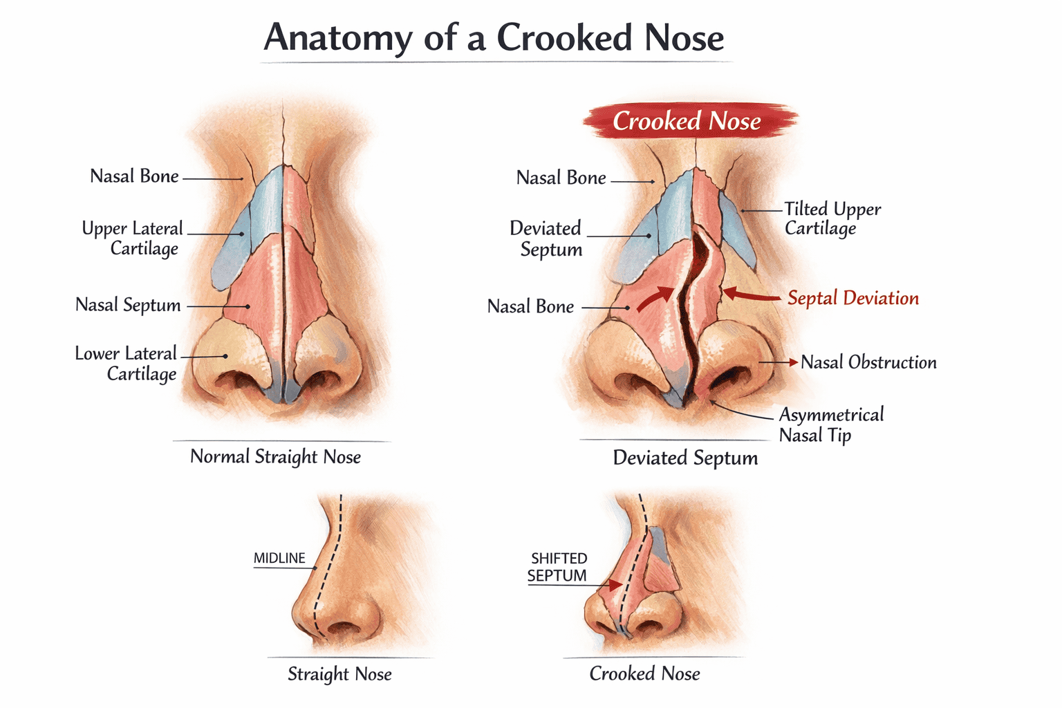 Anatomy of a crooked nose