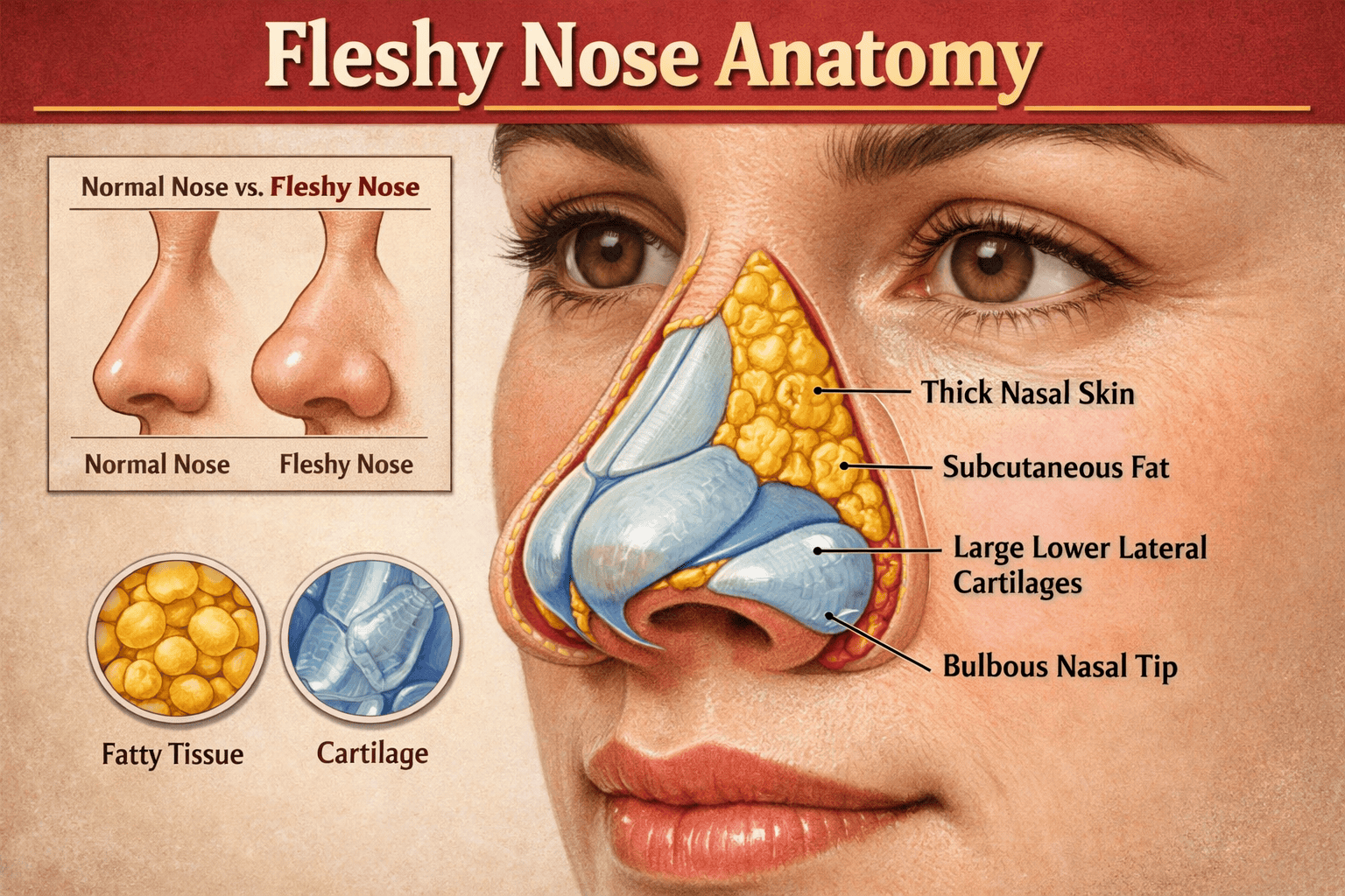 Anatomy of a fleshy nose