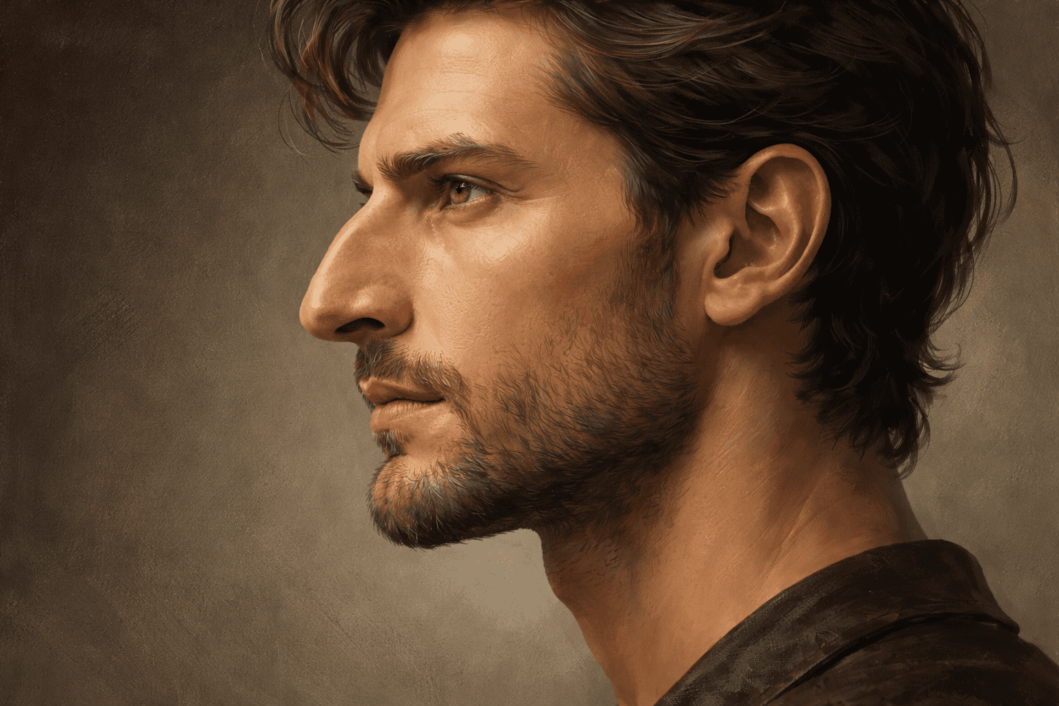 A man with a Roman (Aquiline) nose