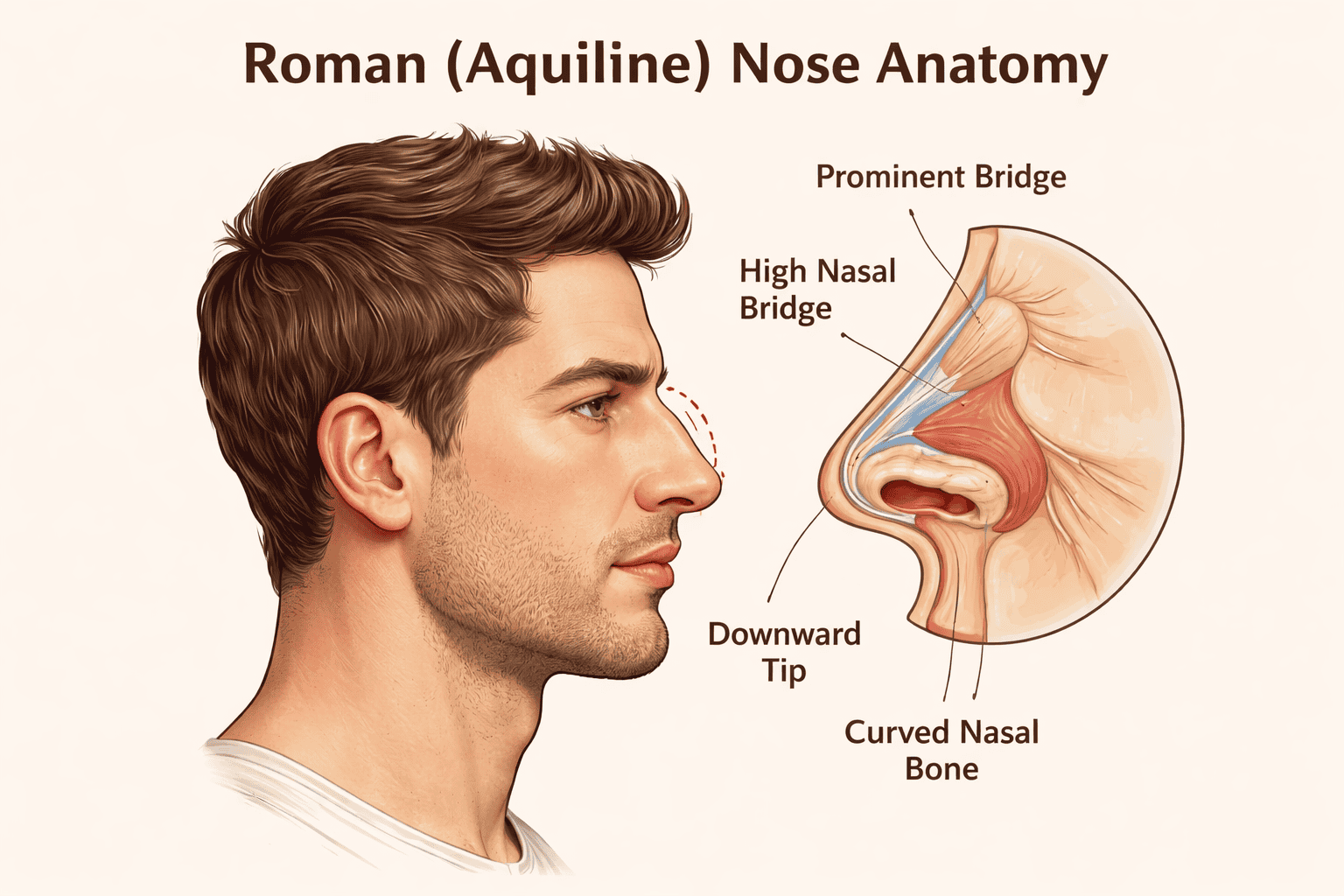 Roman nose or Aquiline nose anatomy
