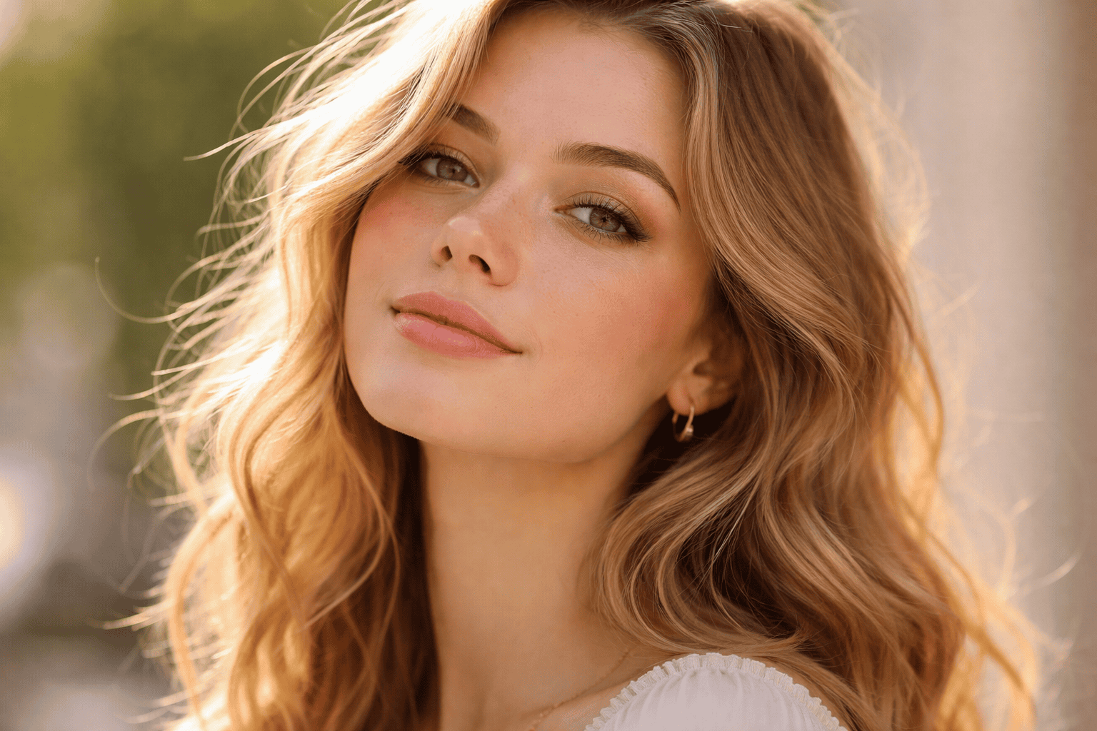 A pretty woman with an upturned nose or celestial nose