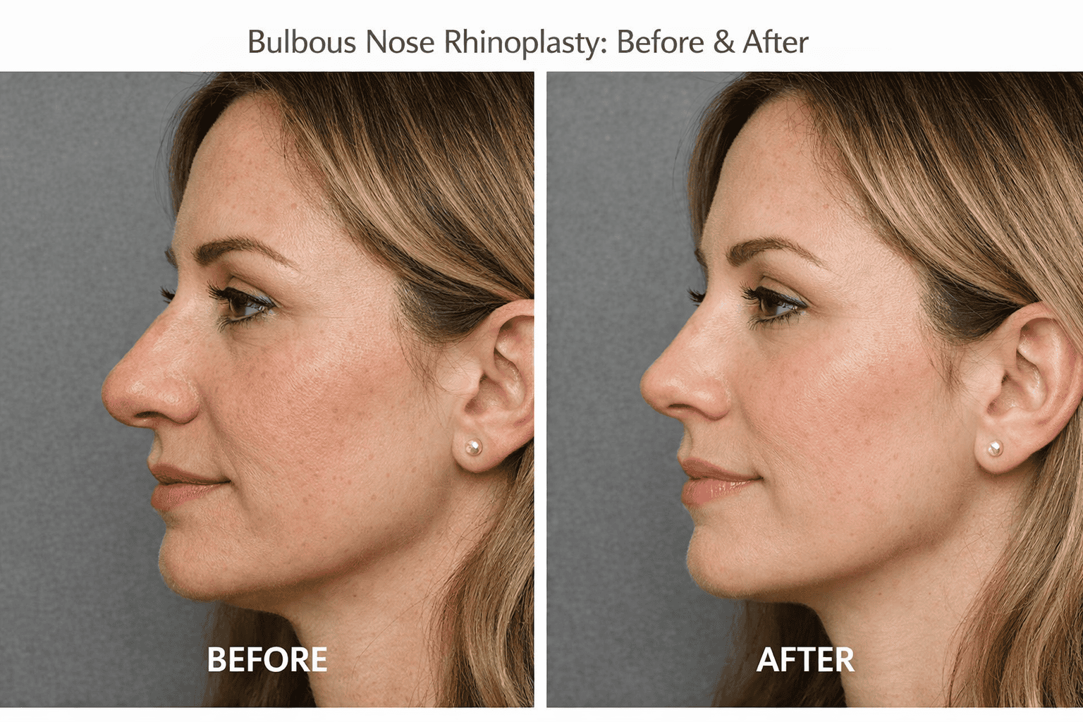 bulbous nose rhinoplasty before and after